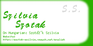 szilvia szotak business card